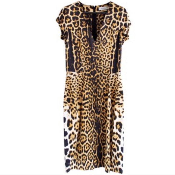Signature YSL Leopard Print Silk Dress FR38 US4 - Picture 2 of 10